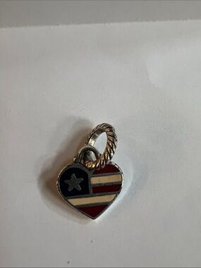 Brighton Heart Flag Charm in Red, White, Blue